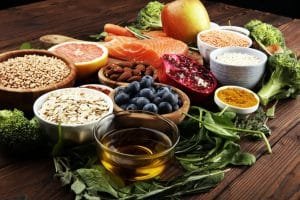 nutrition plan fruit-veg on table