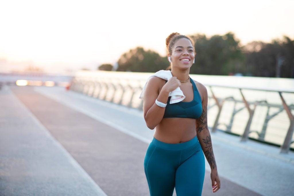 A woman doing exercise.