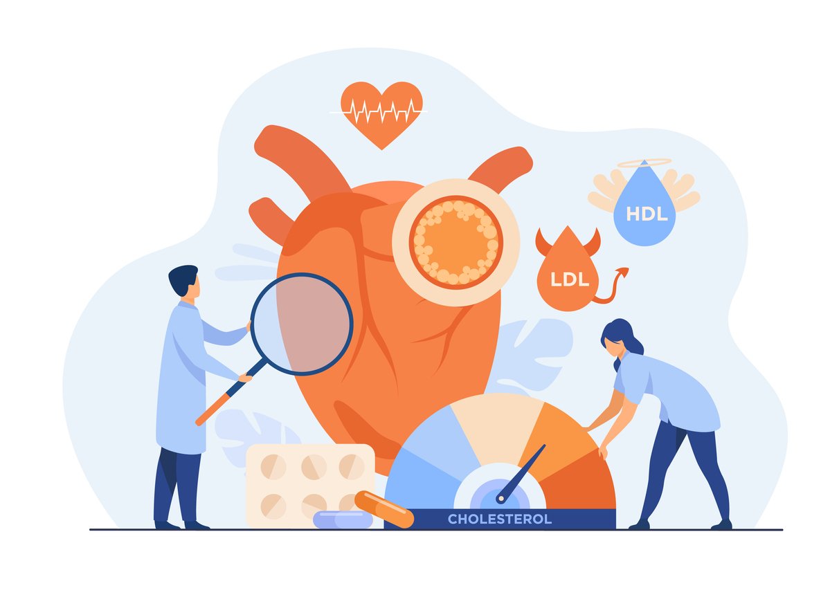 Heart disease risk concept illustration.